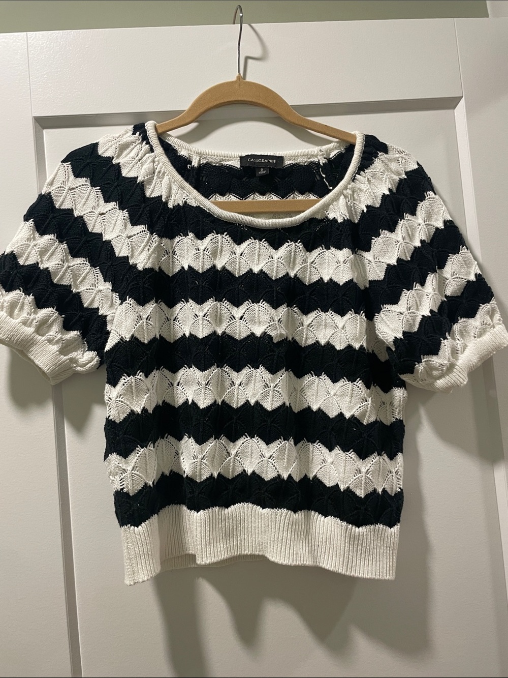 Calligraphie Knit Striped Sweater Top